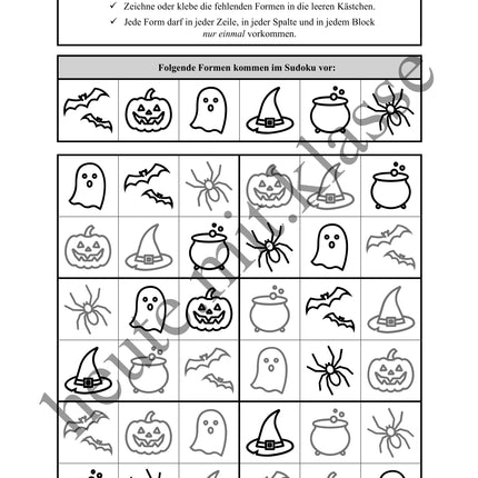 Sudoku 6x6: Halloween - Logisches Denken fördern!