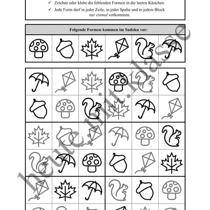 Sudoku 6x6: Herbst - Logisches Denken fördern!