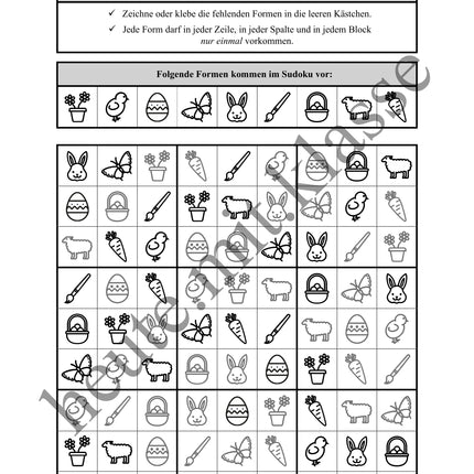 Sudoku 9x9: Ostern - Logisches Denken fördern!