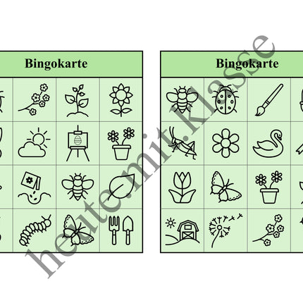 Bingo-Spiel: Frühling & Ostern