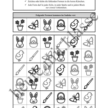 Sudoku 6x6: Ostern - Logisches Denken fördern!