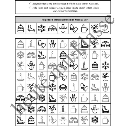 Sudoku 9x9: Winter - Logisches Denken fördern!