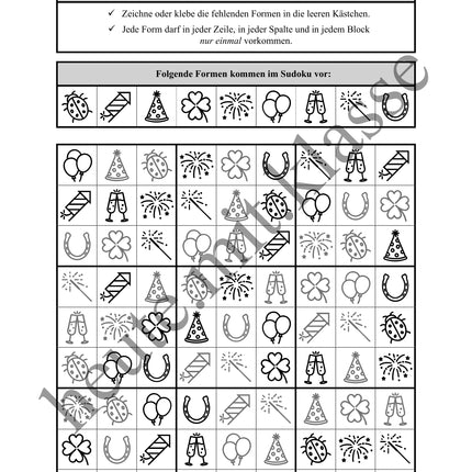Sudoku 9x9: Neujahr & Silvester - Logisches Denken fördern!