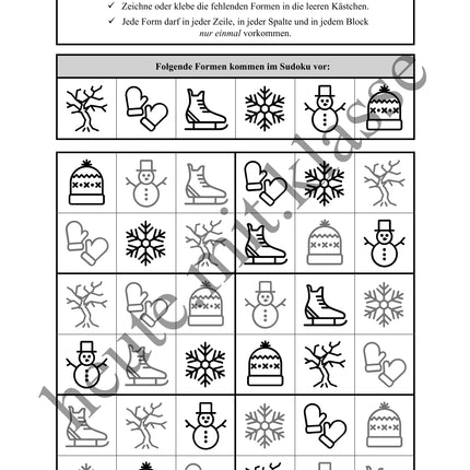 Sudoku 6x6: Winter - Logisches Denken fördern!