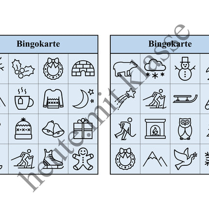 Bingo Spiel: Winter & Weihnachten