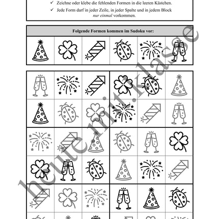 Sudoku 6x6: Neujahr & Silvester - Logisches Denken fördern!