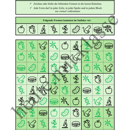 Sudoku 9x9: Biologie - Logisches Denken fördern!
