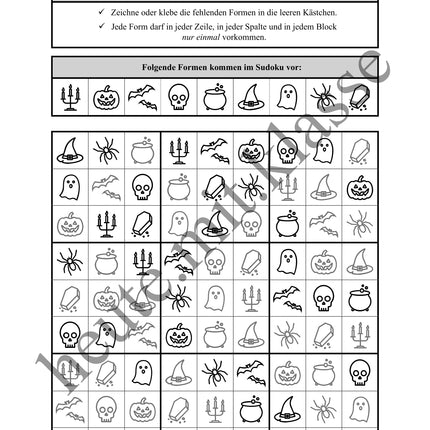 Sudoku 9x9: Halloween - Logisches Denken fördern!