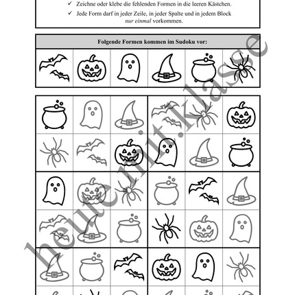 Sudoku 6x6: Halloween - Logisches Denken fördern!