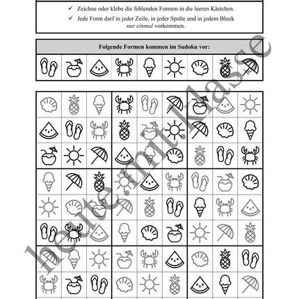 Sudoku 9x9: Sommer - Logisches Denken fördern!