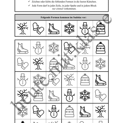 Sudoku 6x6: Winter - Logisches Denken fördern!