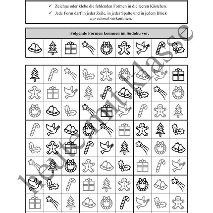Sudoku 9x9: Weihnachten & Advent - Logisches Denken fördern!