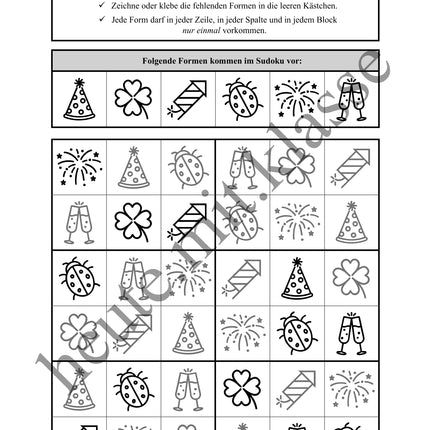 Sudoku 6x6: Neujahr & Silvester - Logisches Denken fördern!
