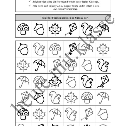 Sudoku 6x6: Herbst - Logisches Denken fördern!