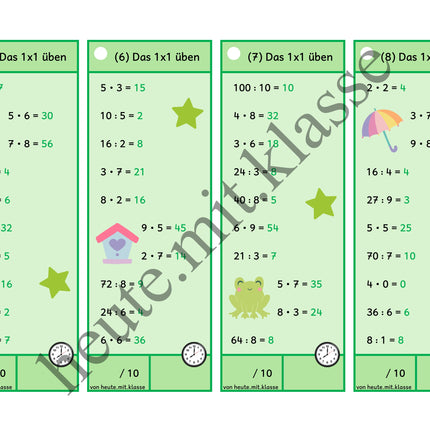 Rechenhäppchen / Tägliche Übung: Im Frühling - Kleines 1x1 (Multiplikation & Division)