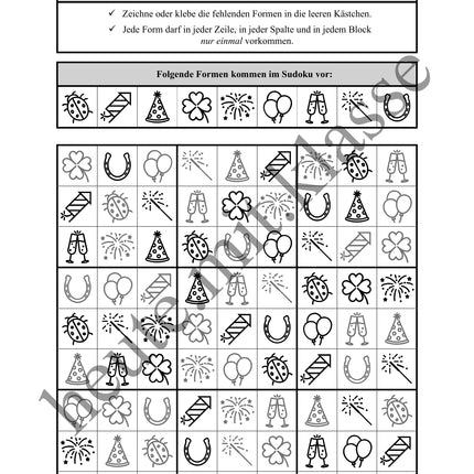 Sudoku 9x9: Neujahr & Silvester - Logisches Denken fördern!