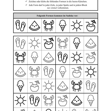 Sudoku 6x6: Sommer & Sommerferien - Logisches Denken fördern!