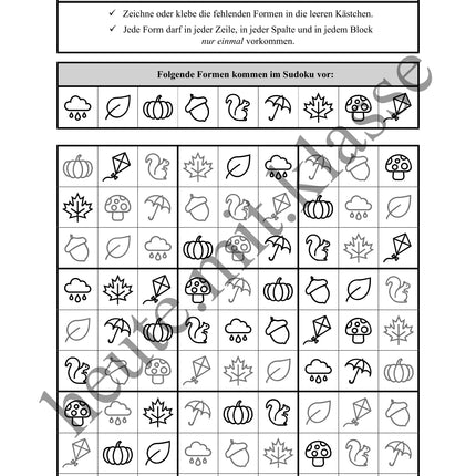 Sudoku 9x9: Herbst - Logisches Denken fördern!