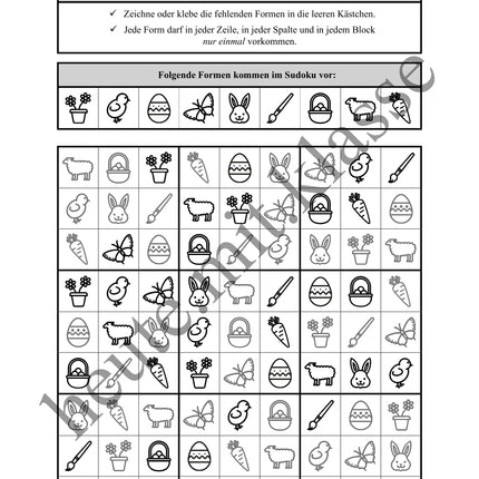 Sudoku 9x9: Ostern - Logisches Denken fördern!