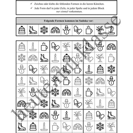 Sudoku 9x9: Winter - Logisches Denken fördern!