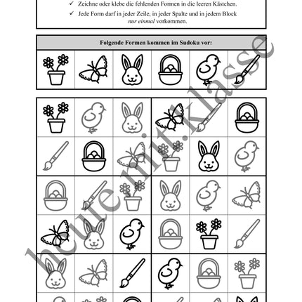 Sudoku 6x6: Ostern - Logisches Denken fördern!