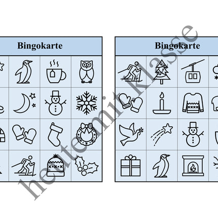 Bingo Spiel: Winter & Weihnachten