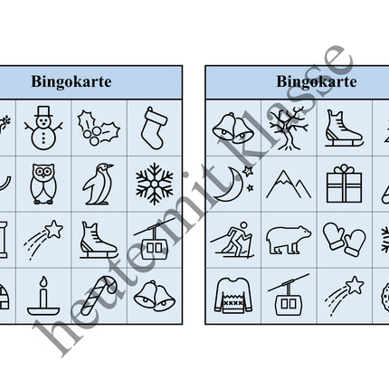 Bingo Spiel: Winter & Weihnachten