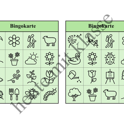 Bingo-Spiel: Frühling & Ostern