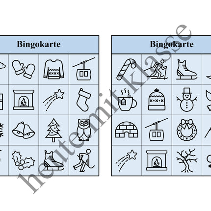 Bingo Spiel: Winter & Weihnachten