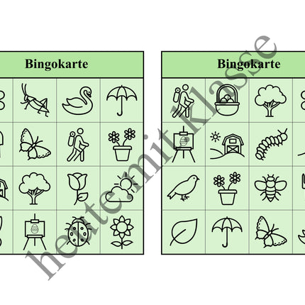 Bingo-Spiel: Frühling & Ostern