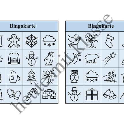 Bingo Spiel: Winter & Weihnachten
