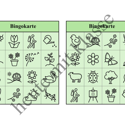 Bingo-Spiel: Frühling & Ostern