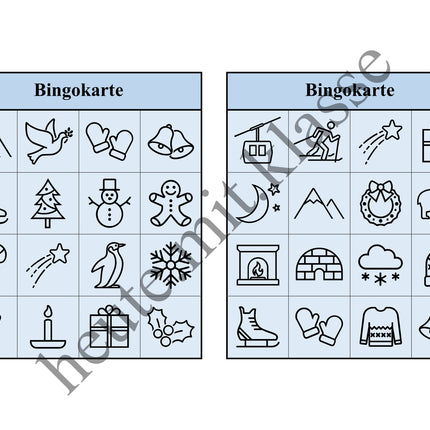 Bingo Spiel: Winter & Weihnachten