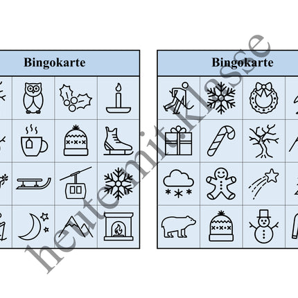 Bingo Spiel: Winter & Weihnachten