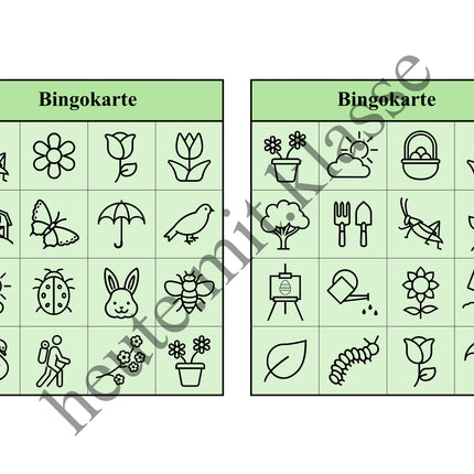 Bingo-Spiel: Frühling & Ostern