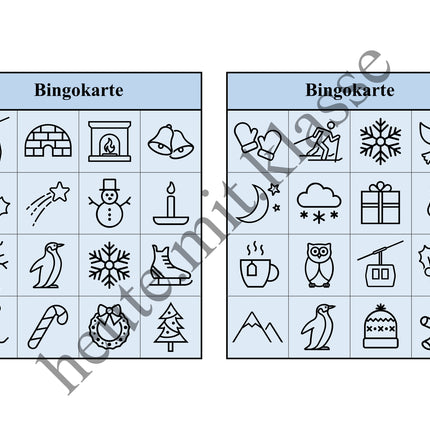 Bingo Spiel: Winter & Weihnachten