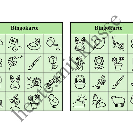 Bingo-Spiel: Frühling & Ostern