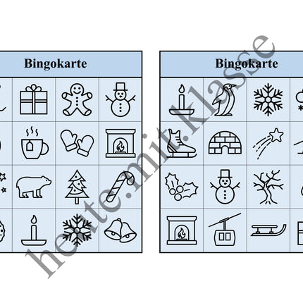 Bingo Spiel: Winter & Weihnachten