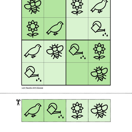 Sudoku 4x4: Frühling (Rätsel für Vorschule & Anfangsunterricht)