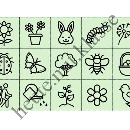 Bingo-Spiel: Frühling & Ostern