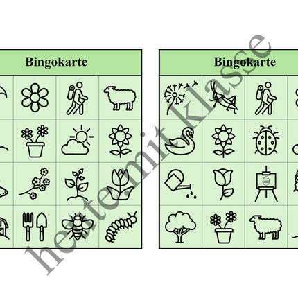 Bingo-Spiel: Frühling & Ostern