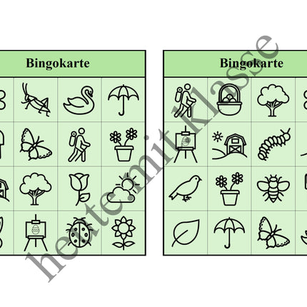 Bingo-Spiel: Frühling & Ostern