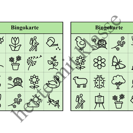 Bingo-Spiel: Frühling & Ostern