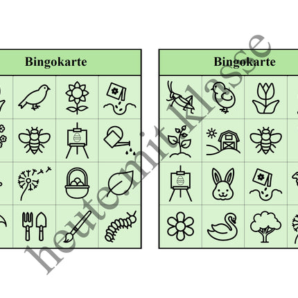 Bingo-Spiel: Frühling & Ostern