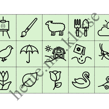Bingo-Spiel: Frühling & Ostern