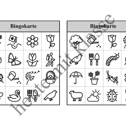 Bingo-Spiel: Frühling & Ostern
