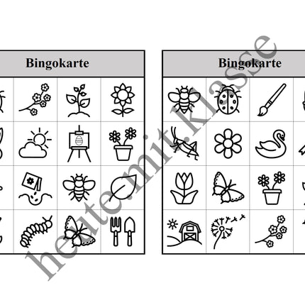 Bingo-Spiel: Frühling & Ostern