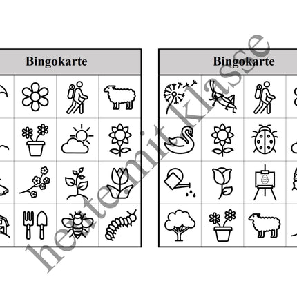 Bingo-Spiel: Frühling & Ostern
