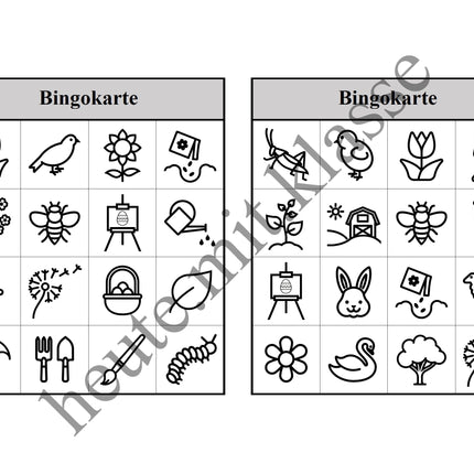 Bingo-Spiel: Frühling & Ostern