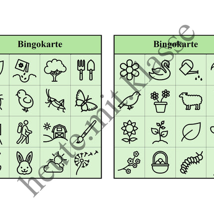 Bingo-Spiel: Frühling & Ostern